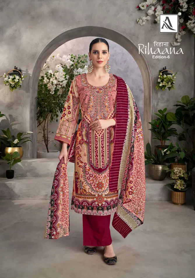 Rihaana 6 By Alok Suit Cambric Cotton Pakistani Dress Material Suppliers In India